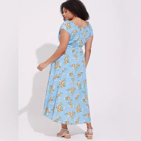 Torrid Maxi Textured Woven Double Slit Dress - Picture 3 of 7